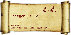 Leitgeb Lilla névjegykártya